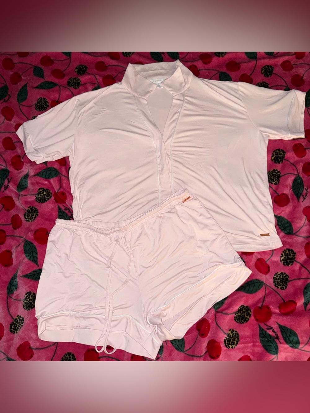 Danskin Women’s 2-Piece Light Pink Pajama Set Size XL Preowned